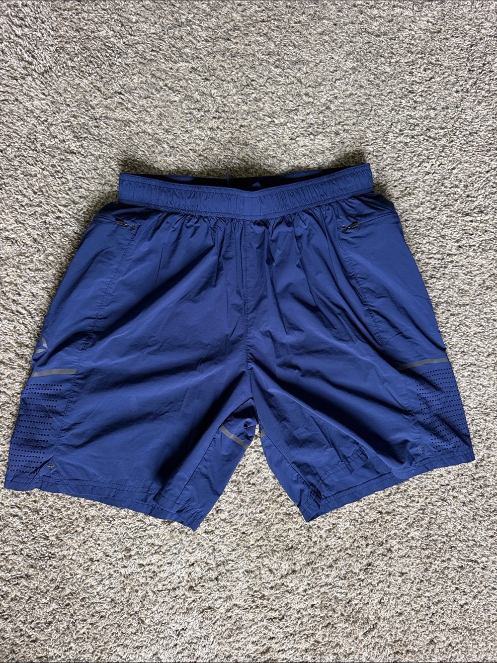 Men's Navy Athletic Training Shorts with Vent Paneling
